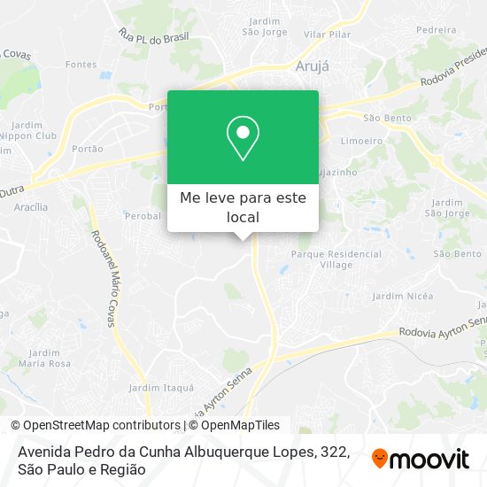 Avenida Pedro da Cunha Albuquerque Lopes, 322 mapa