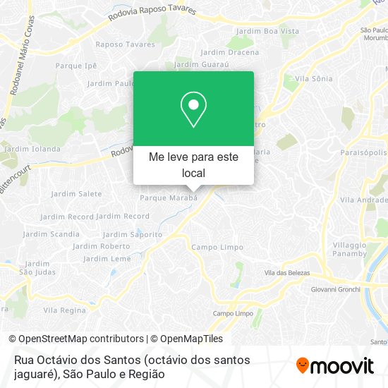 Rua Octávio dos Santos (octávio dos santos jaguaré) mapa