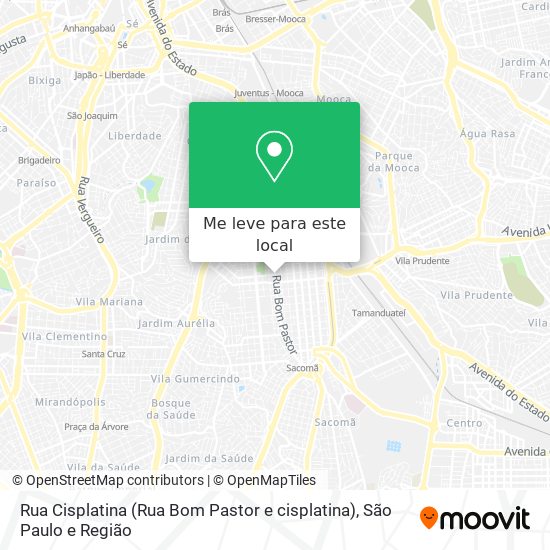 Rua Cisplatina (Rua Bom Pastor e cisplatina) mapa