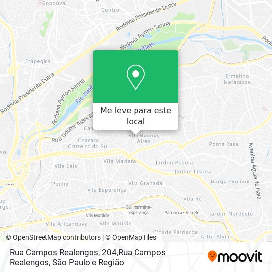 Rua Campos Realengos, 204,Rua Campos Realengos mapa