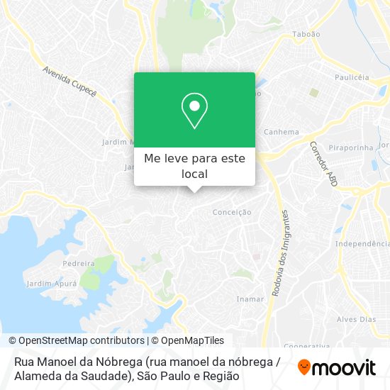 Rua Manoel da Nóbrega (rua manoel da nóbrega / Alameda da Saudade) mapa