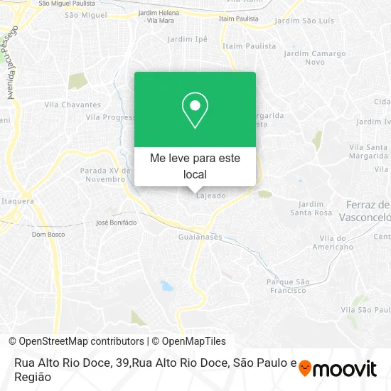 Rua Alto Rio Doce, 39,Rua Alto Rio Doce mapa