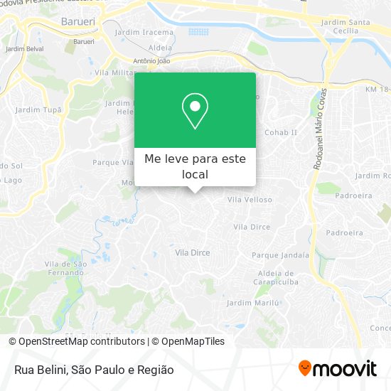 Rua Belini mapa