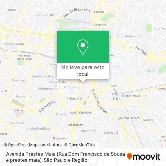 Avenida Prestes Maia (Rua Dom Francisco de Sousa e prestes maia) mapa