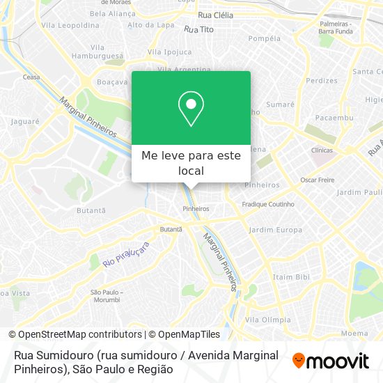 Rua Sumidouro (rua sumidouro / Avenida Marginal Pinheiros) mapa