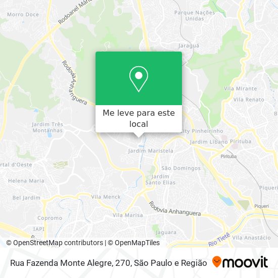 Rua Fazenda Monte Alegre, 270 mapa