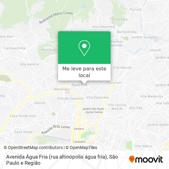 Avenida Água Fria (rua altinópolis água fria) mapa