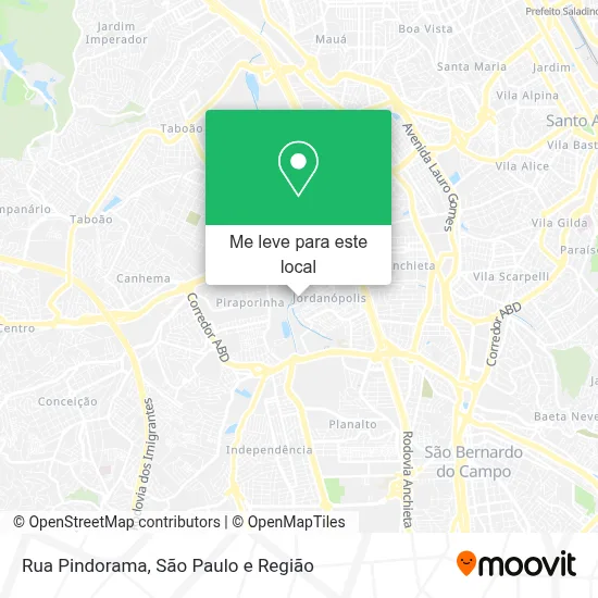 Rua Pindorama mapa
