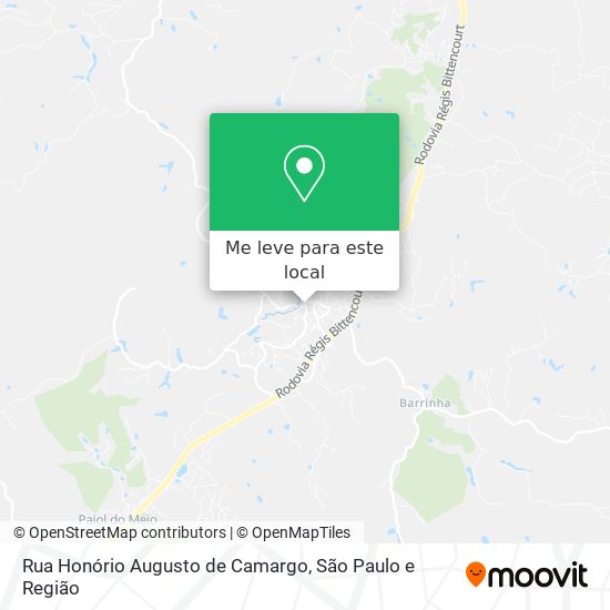 Rua Honório Augusto de Camargo mapa