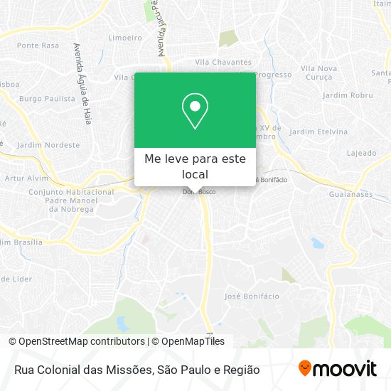 Rua Colonial das Missões mapa