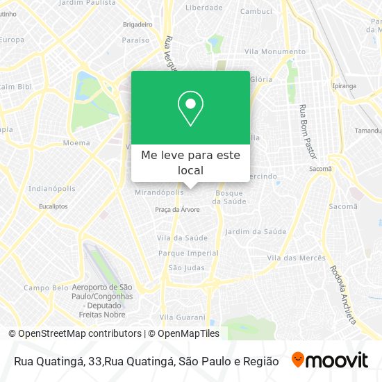 Rua Quatingá, 33,Rua Quatingá mapa