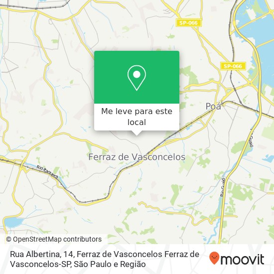 Rua Albertina, 14, Ferraz de Vasconcelos Ferraz de Vasconcelos-SP mapa