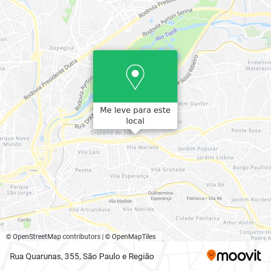 Rua Quarunas, 355 mapa