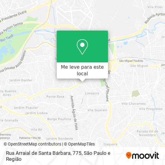 Rua Arraial de Santa Bárbara, 775 mapa
