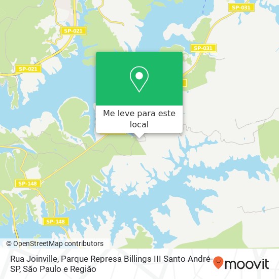 Rua Joinville, Parque Represa Billings III Santo André-SP mapa