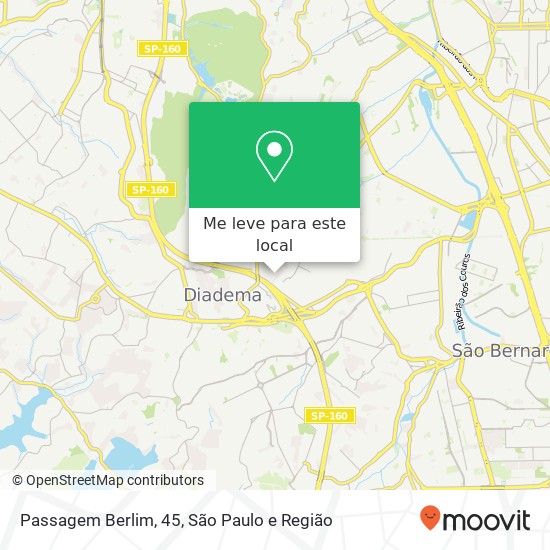 Passagem Berlim, 45, Taboão Diadema-SP mapa