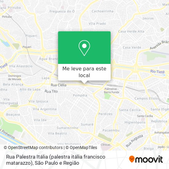 Rua Palestra Itália (palestra itália francisco matarazzo) mapa