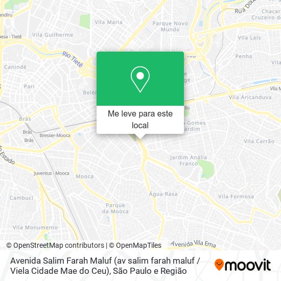 Avenida Salim Farah Maluf (av salim farah maluf / Viela Cidade Mae do Ceu) mapa