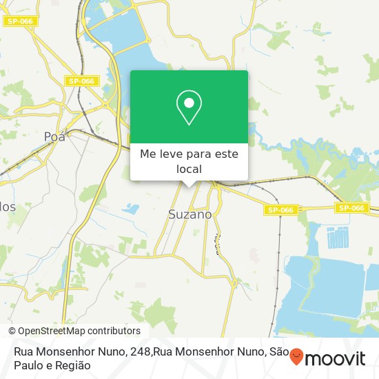 Rua Monsenhor Nuno, 248,Rua Monsenhor Nuno, Suzano Suzano-SP mapa