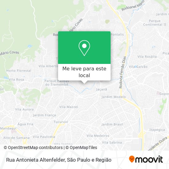 Rua Antonieta Altenfelder mapa