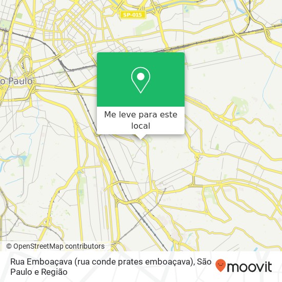 Rua Emboaçava (rua conde prates emboaçava), Móoca São Paulo-SP mapa