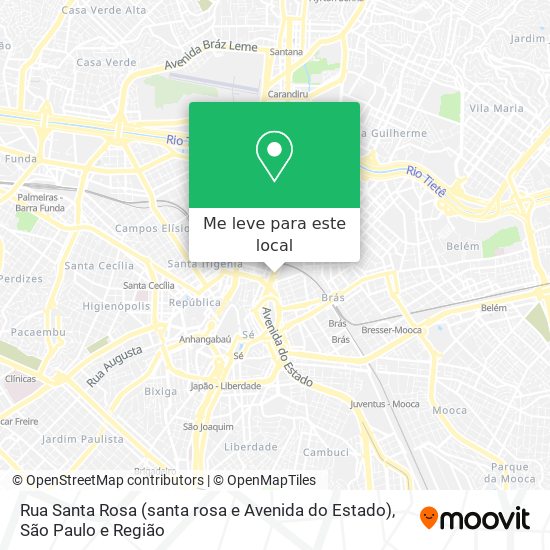 Rua Santa Rosa (santa rosa e Avenida do Estado) mapa