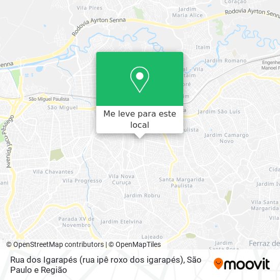 Rua dos Igarapés (rua ipê roxo dos igarapés) mapa