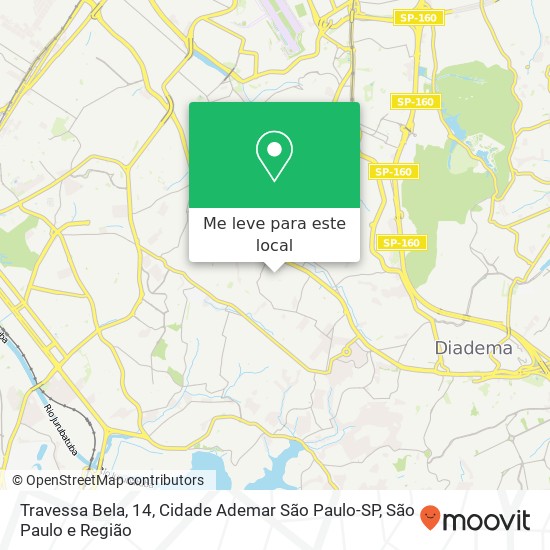 Travessa Bela, 14, Cidade Ademar São Paulo-SP mapa