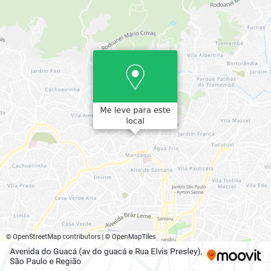 Avenida do Guacá (av do guacá e Rua Elvis Presley) mapa