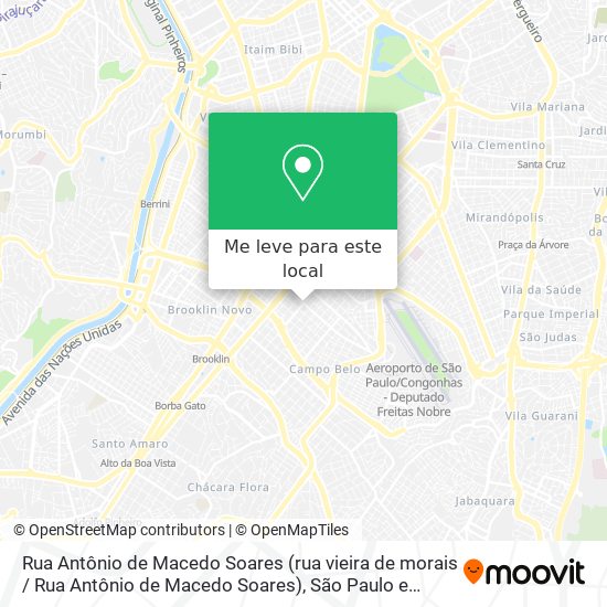 Rua Antônio de Macedo Soares (rua vieira de morais / Rua Antônio de Macedo Soares) mapa