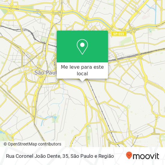 Rua Coronel João Dente, 35, Cambuci São Paulo-SP mapa