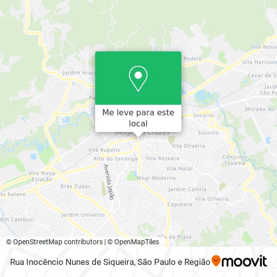 Rua Inocêncio Nunes de Siqueira mapa
