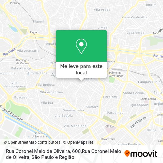 Rua Coronel Melo de Oliveira, 608,Rua Coronel Melo de Oliveira mapa