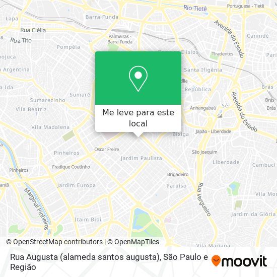 Rua Augusta (alameda santos augusta) mapa