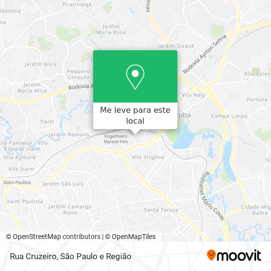 Rua Cruzeiro mapa