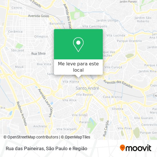 Rua das Paineiras mapa