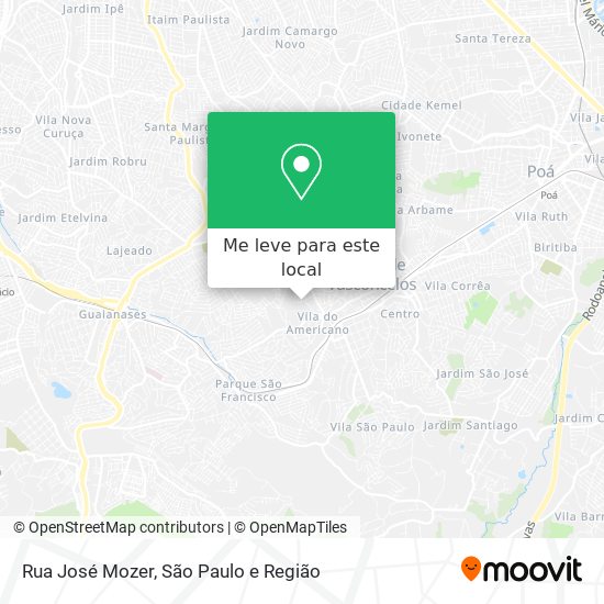 Rua José Mozer mapa