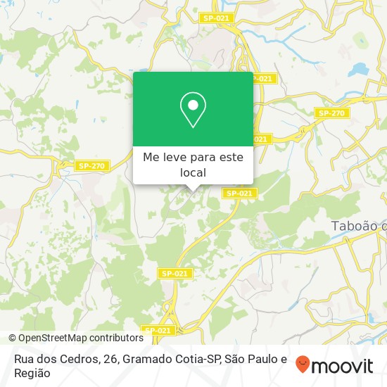 Rua dos Cedros, 26, Gramado Cotia-SP mapa