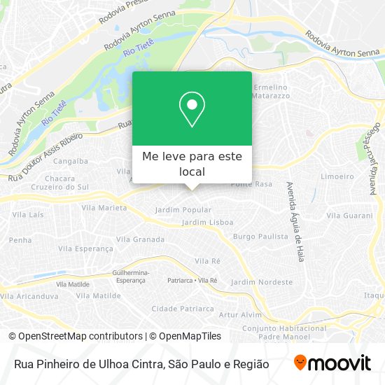 Rua Pinheiro de Ulhoa Cintra mapa