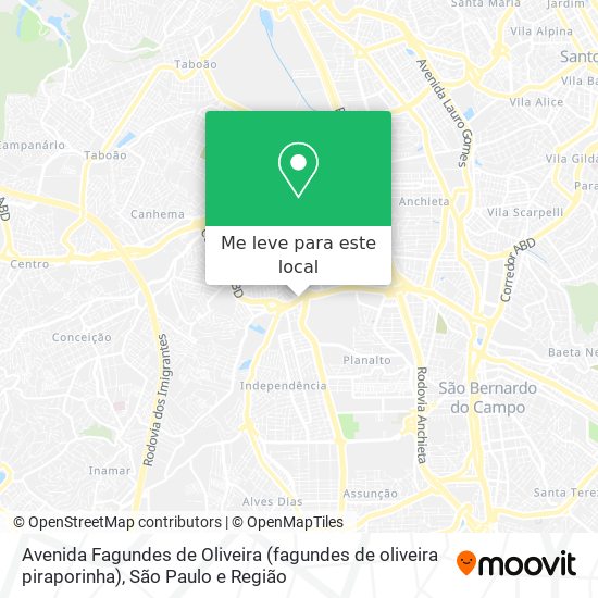 Avenida Fagundes de Oliveira (fagundes de oliveira piraporinha) mapa