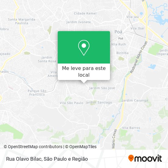 Rua Olavo Bilac mapa