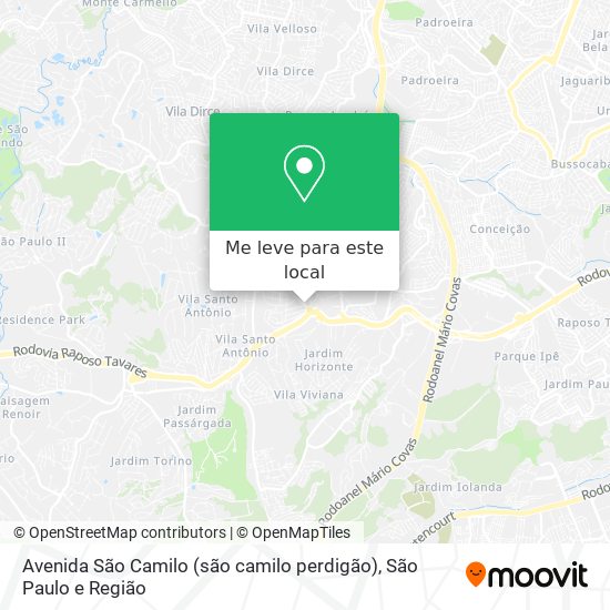 Avenida São Camilo (são camilo perdigão) mapa