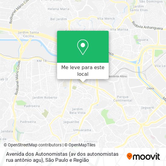 Avenida dos Autonomistas (av dos autonomistas rua antônio agu) mapa