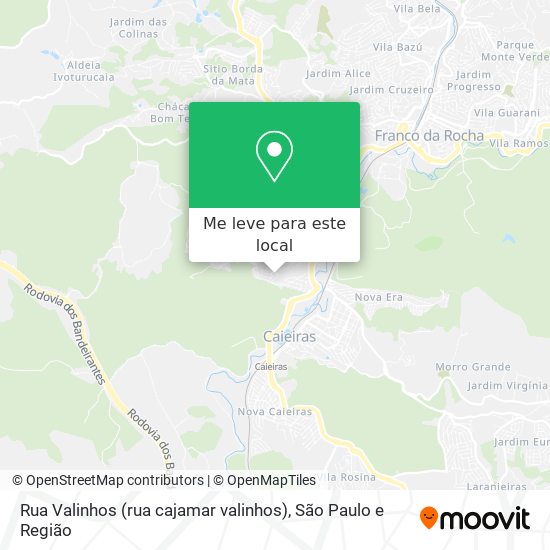 Rua Valinhos (rua cajamar valinhos) mapa