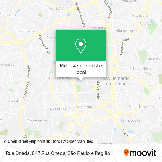 Rua Oneda, 847,Rua Oneda mapa