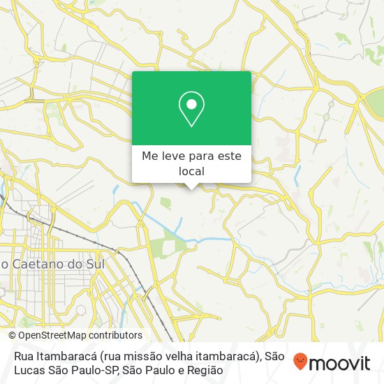 Rua Itambaracá (rua missão velha itambaracá), São Lucas São Paulo-SP mapa