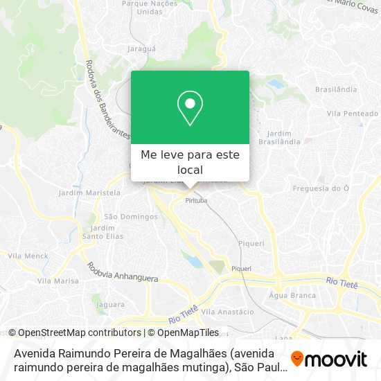 Avenida Raimundo Pereira de Magalhães (avenida raimundo pereira de magalhães mutinga) mapa
