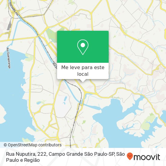 Rua Nuputira, 222, Campo Grande São Paulo-SP mapa