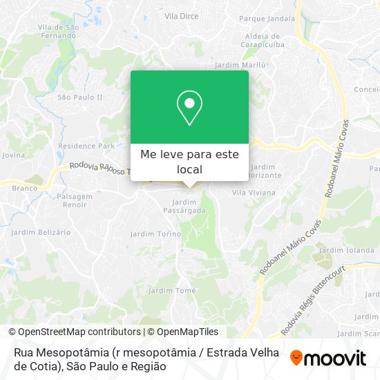 Rua Mesopotâmia (r mesopotâmia / Estrada Velha de Cotia) mapa