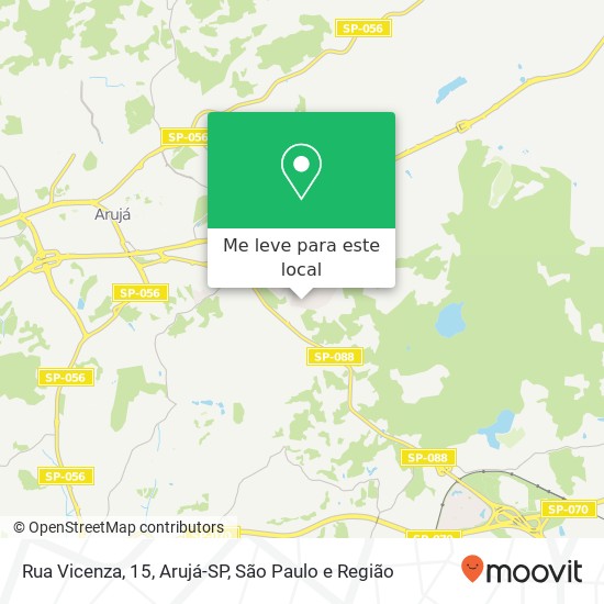 Rua Vicenza, 15, Arujá-SP mapa